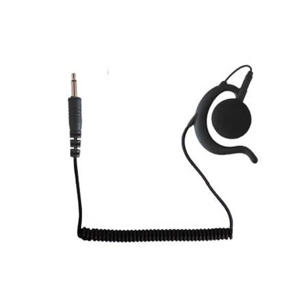 3.5mm "Threaded" - Large Black "Police Style", 'Listen Only', Earhook Earpiece (WPEH - V) - Wireless Pacific - WPEH - V