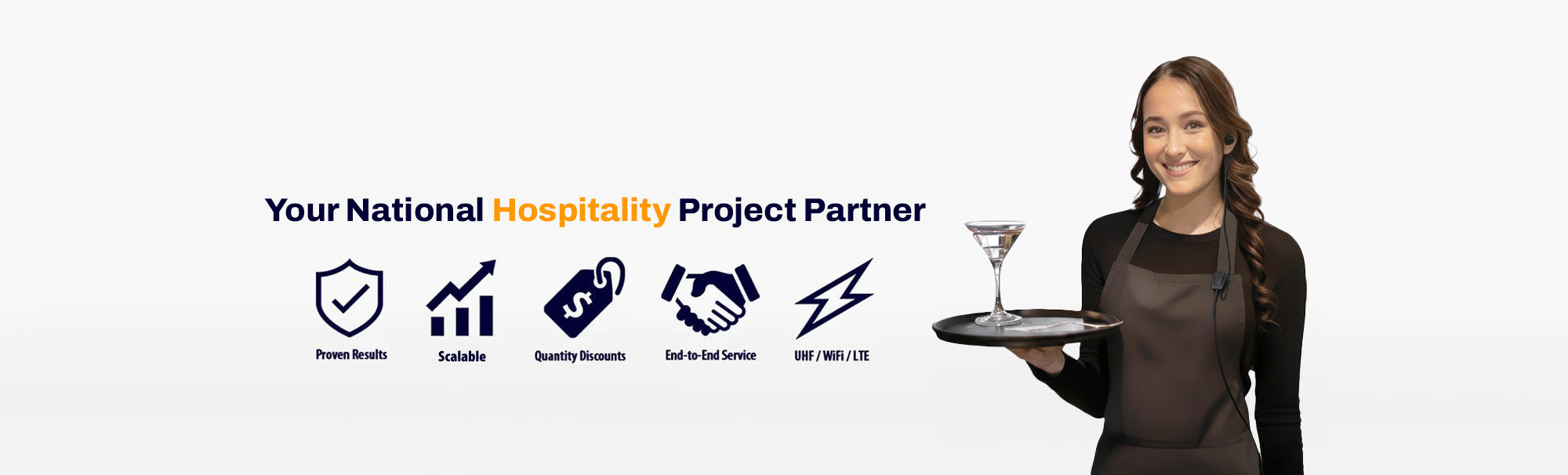 Shop two-way radios for hospitality, cafes, and restaurants.