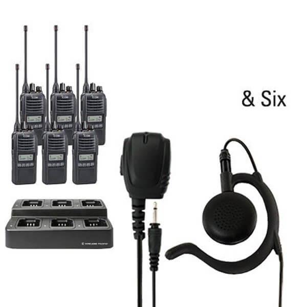 Icom IC-F2100D/F1100D iDAS Digital Portable Radio "Six Pack"-Icom-ICF21-11DS-6-TEH-S
