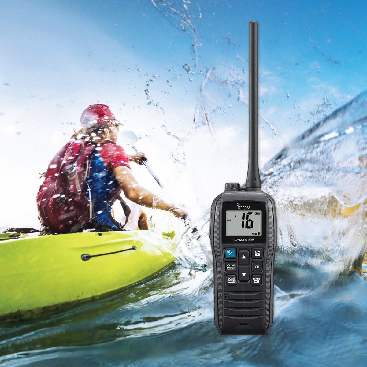 Icom IC - M25EURO EVO VHF Marine Radio | Float'n Flash, Waterproof IPX7 - Icom - IC - M25EURO - EVO