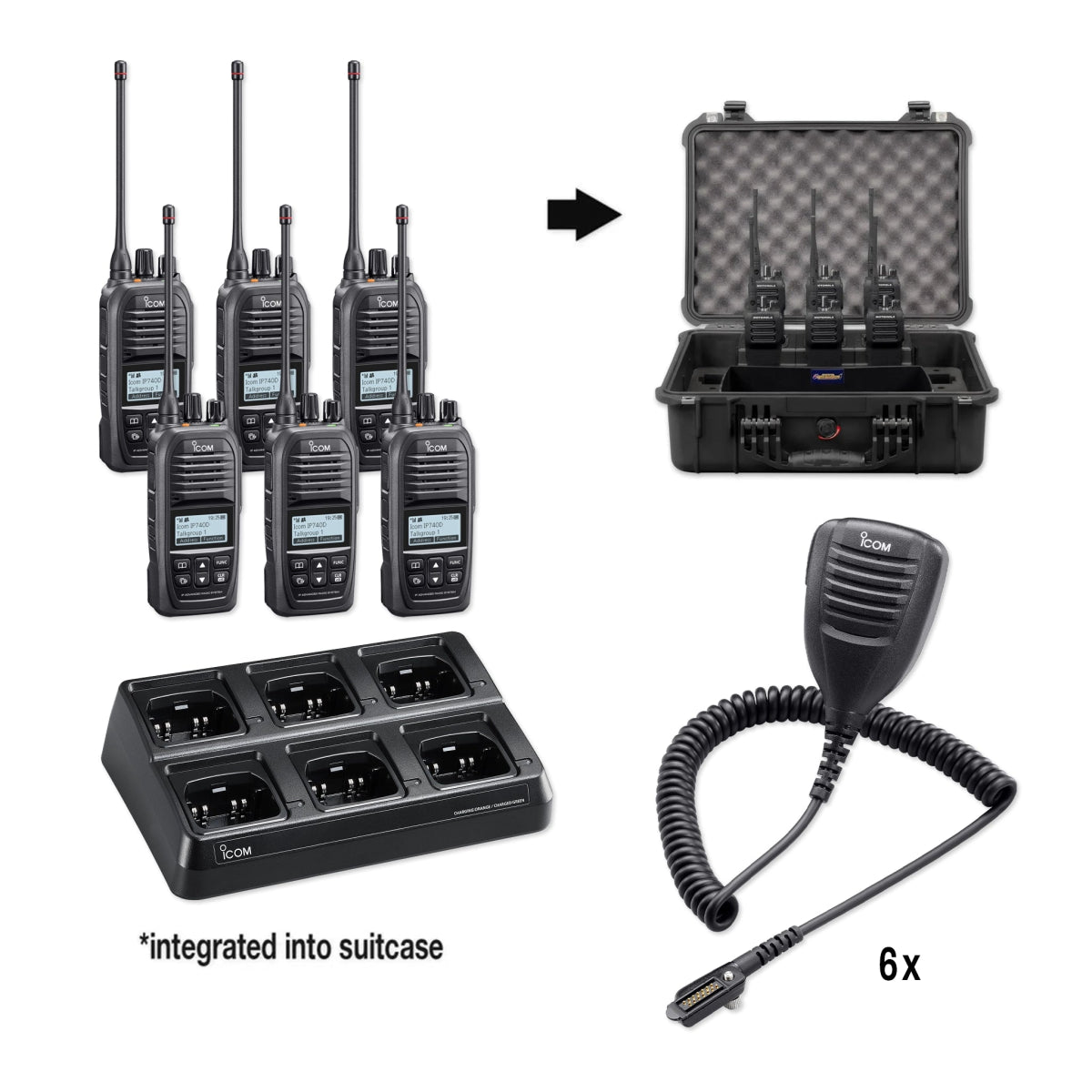 Icom IP740D Hybrid UHF / LTE Two Way Radio - Rapid Deployment Pack - Icom -