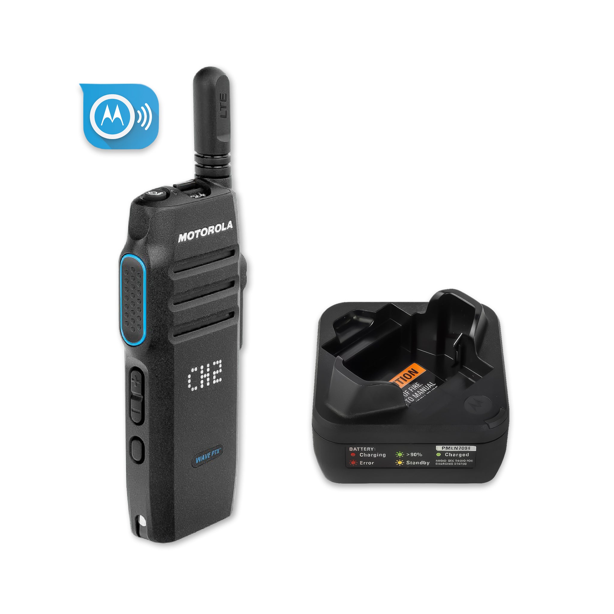 Motorola TLK 100 single-unit charger with subscription.