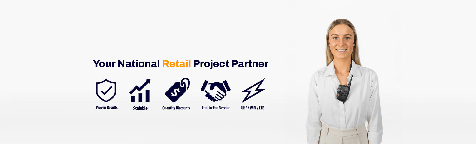 Shop two-way radios for retail stores and project partners.