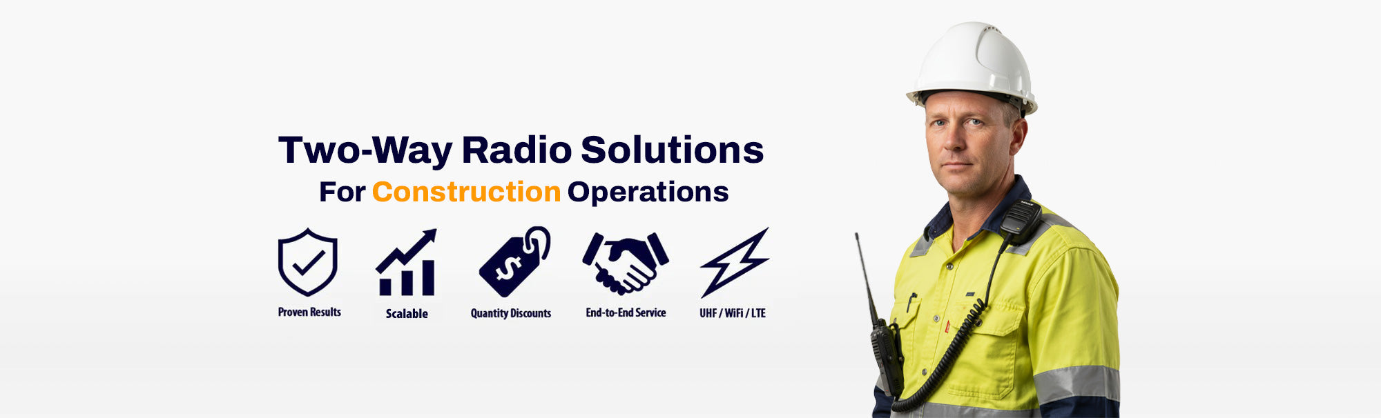 Professional two-way radios for construction operations and site safety