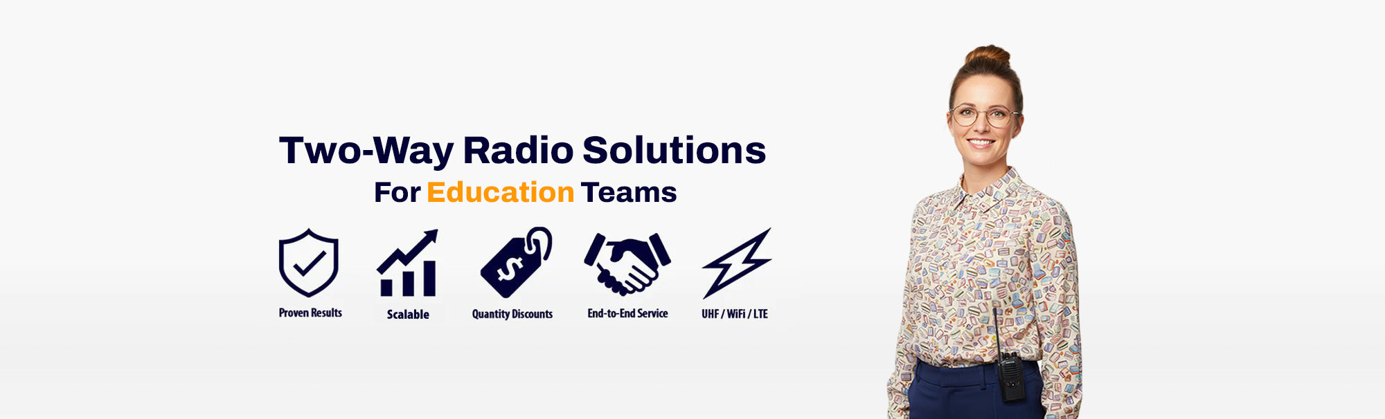 Two-way radios for education teams, schools, and campus security