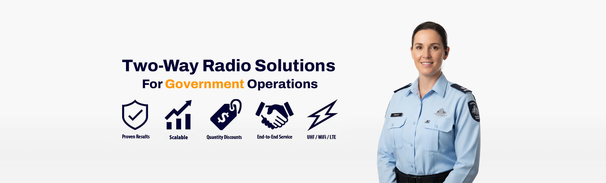 Certified two-way radios for government operations and public works