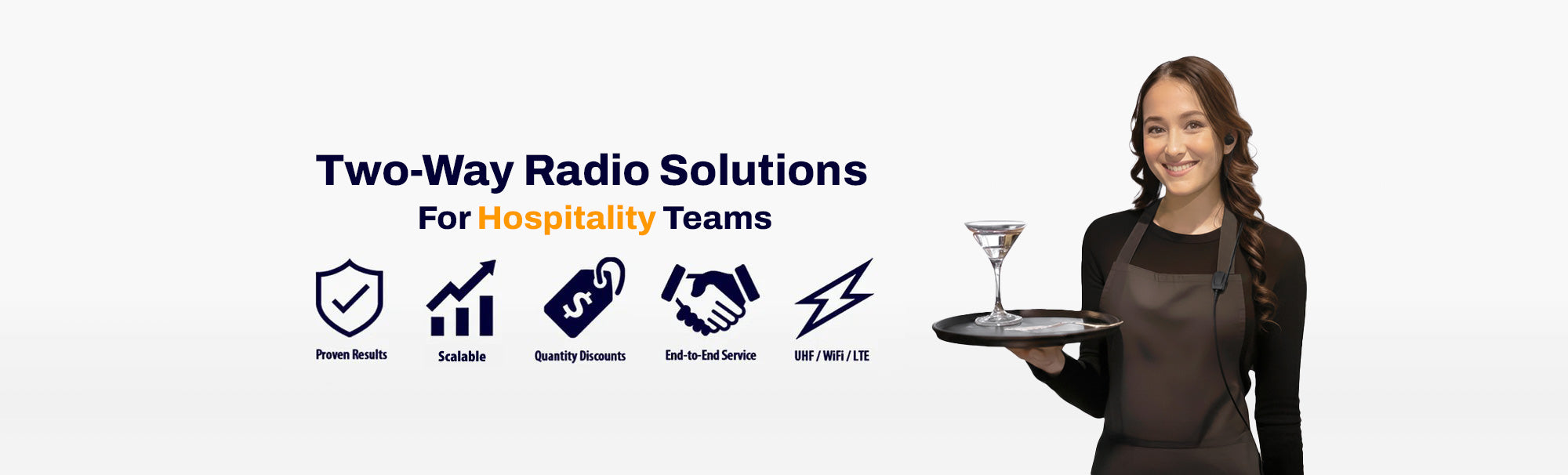 Discreet two-way radios for hospitality teams and guest service