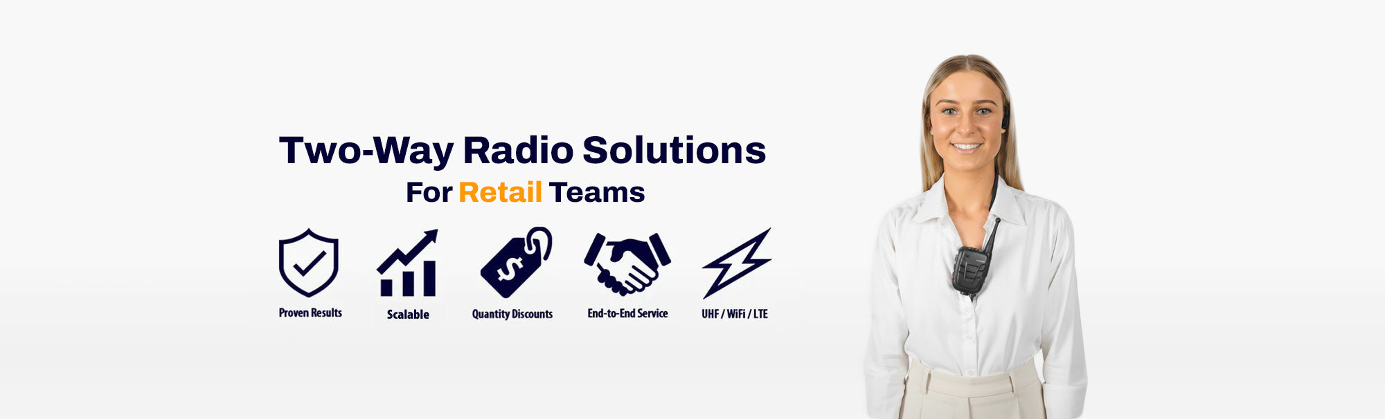 Lightweight two-way radios for retail teams and floor staff