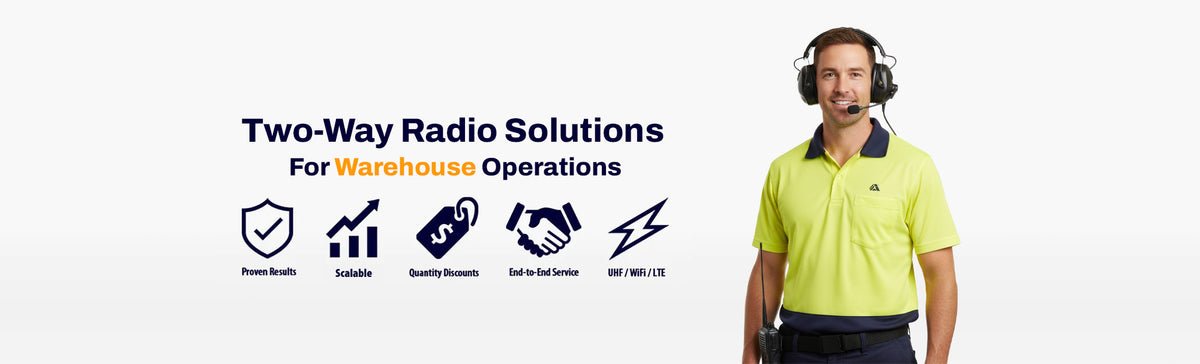 Commercial two-way radios for warehouse operations and logistics