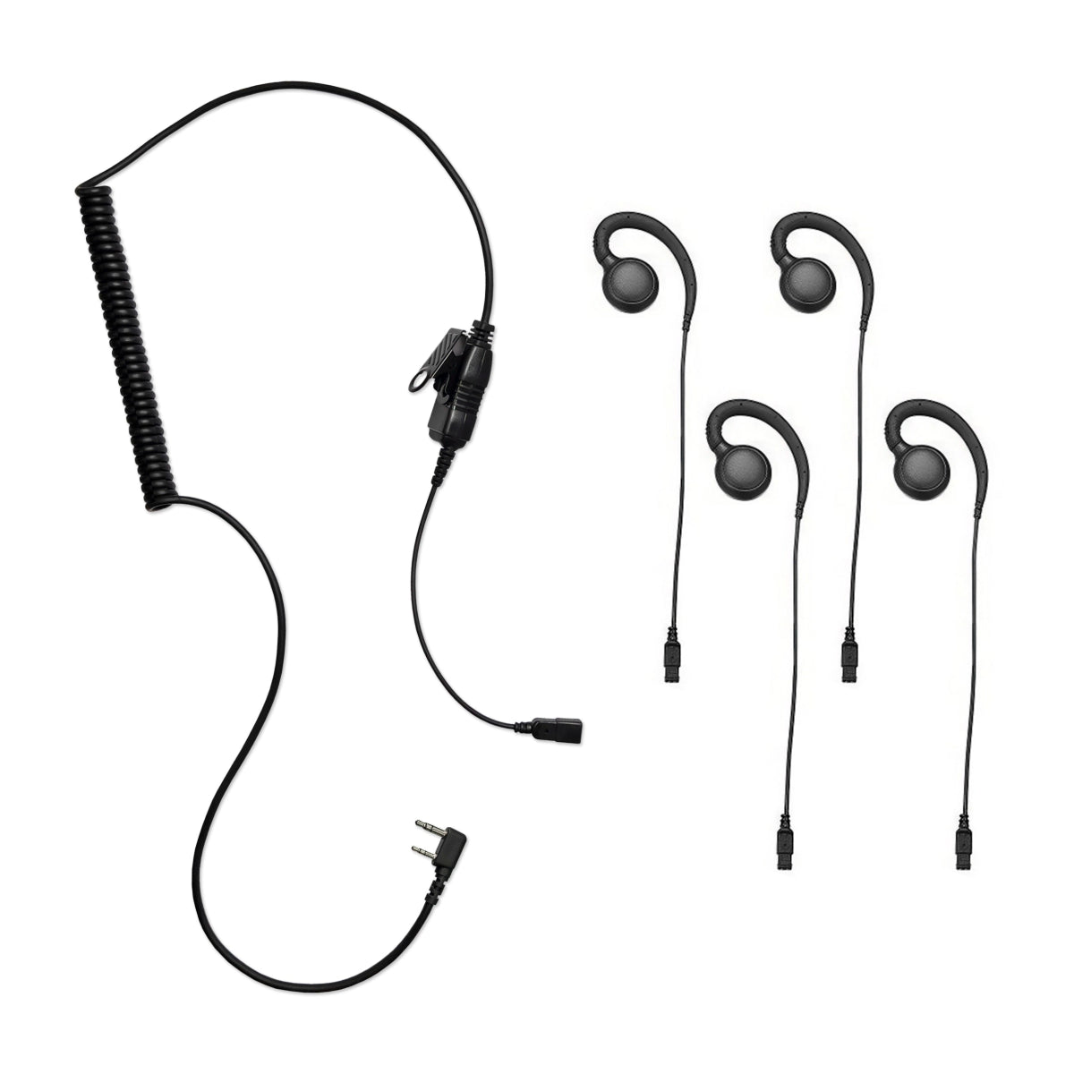 WPSSM-K Secure Swap Interchangeable system with four-piece black earhook earpiece.
