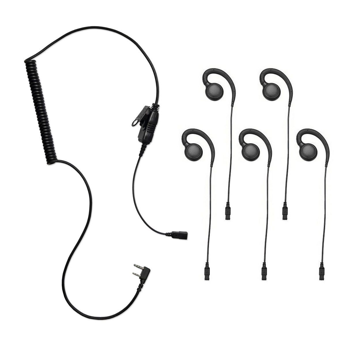WPSSM-K Secure Swap Interchangeable system with five-piece black earhook earpiece.