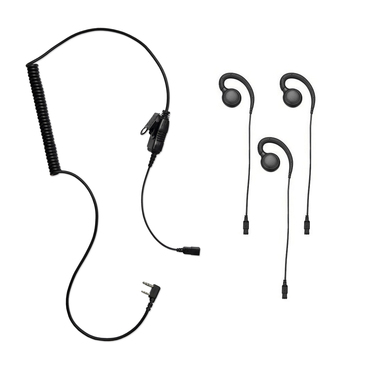 WPSSM-K Secure Swap Interchangeable system with three-piece black earhook earpiece.